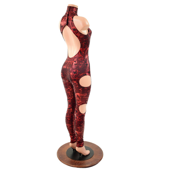 SpellBound Catsuit in Primeval Red - Coquetry Clothing