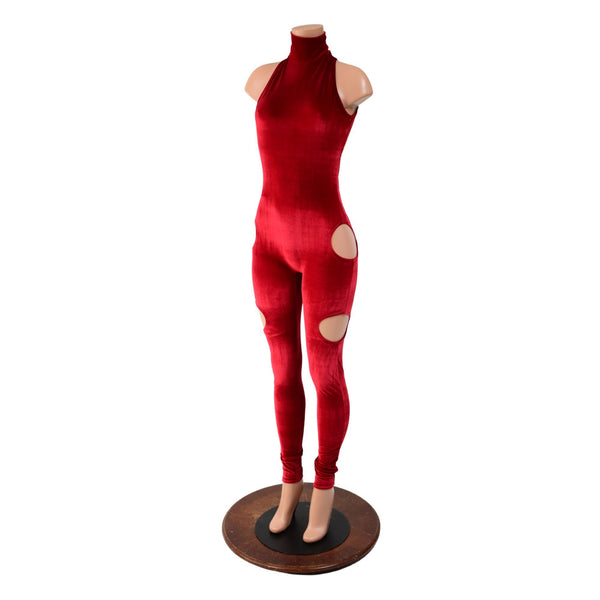 SpellBound Catsuit in Red Velvet - 2