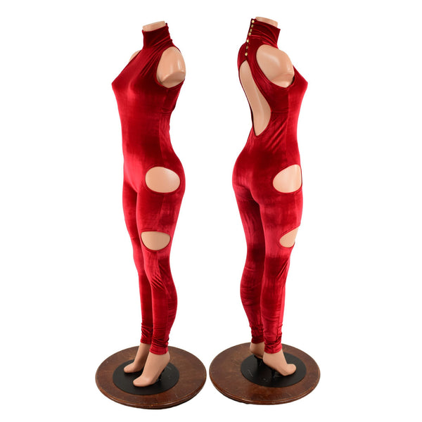SpellBound Catsuit in Red Velvet - 1