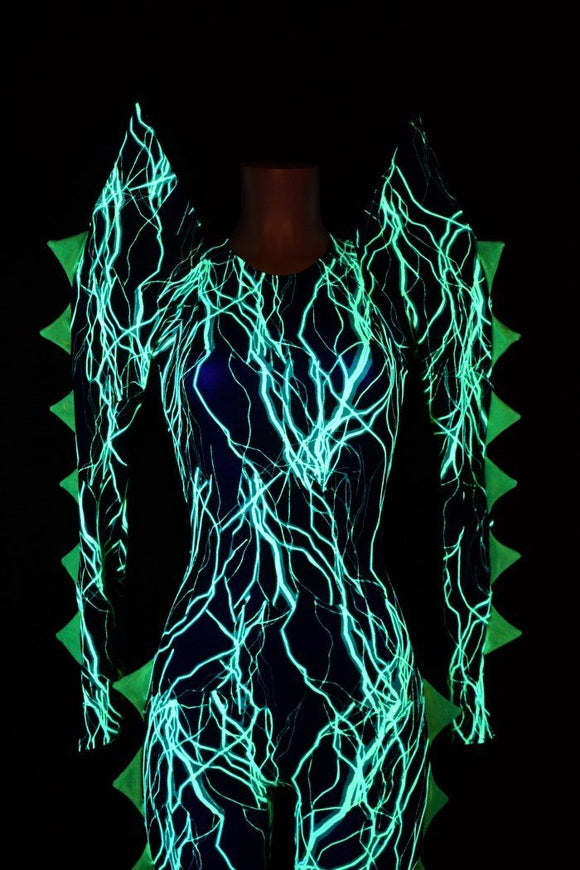 Spiked Mega Sharp Shoulder Catsuit - Coquetry Clothing