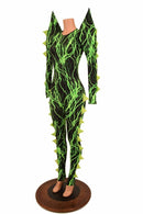Spiked Mega Sharp Shoulder Catsuit - Coquetry Clothing