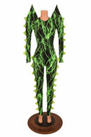 Spiked Mega Sharp Shoulder Catsuit - Coquetry Clothing