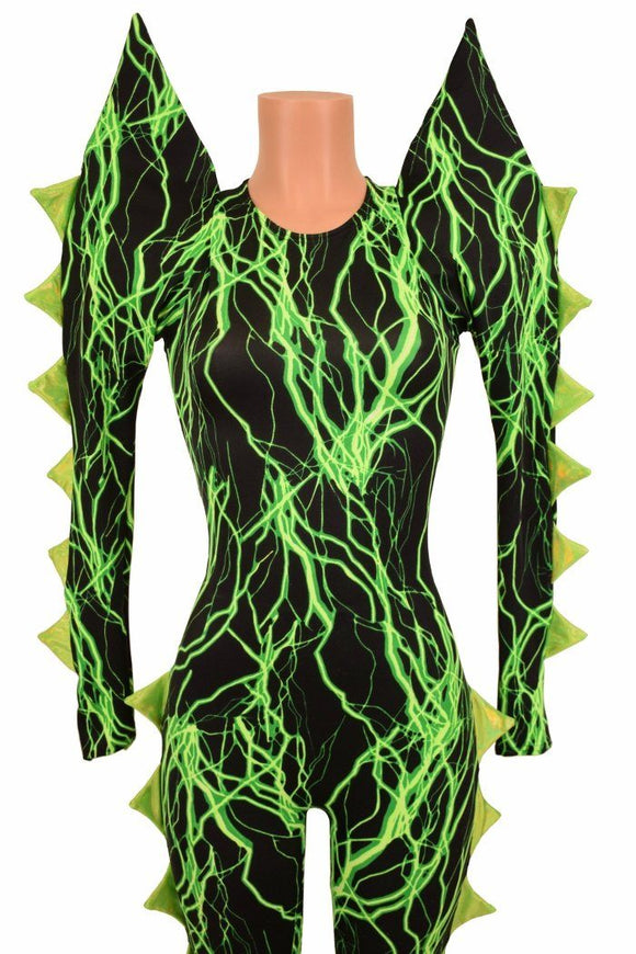 Spiked Mega Sharp Shoulder Catsuit - Coquetry Clothing