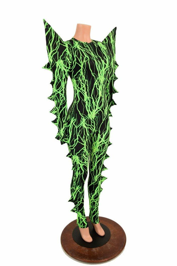 Spiked Mega Sharp Shoulder Catsuit - Coquetry Clothing