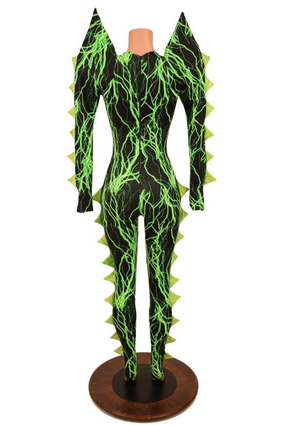 Spiked Mega Sharp Shoulder Catsuit - Coquetry Clothing