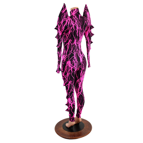 Spiked Mega Sharp Shoulder Catsuit - Coquetry Clothing