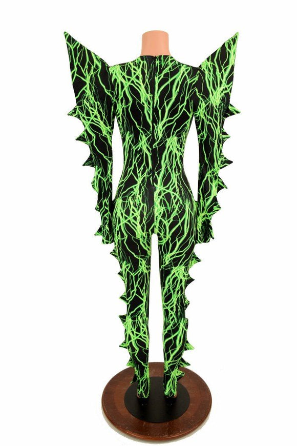 Spiked Mega Sharp Shoulder Catsuit - Coquetry Clothing