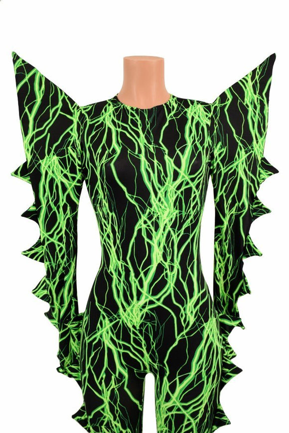 Spiked Mega Sharp Shoulder Catsuit - Coquetry Clothing