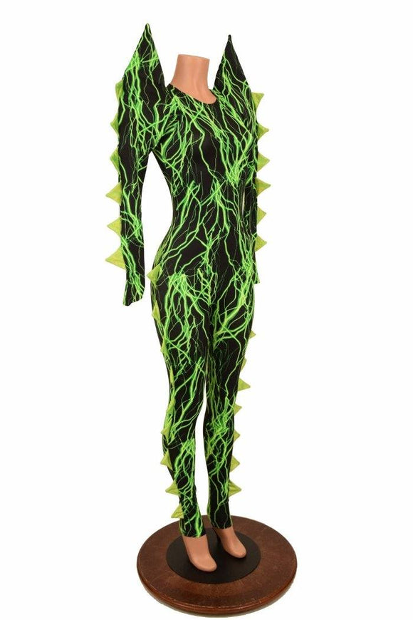 Spiked Mega Sharp Shoulder Catsuit - Coquetry Clothing