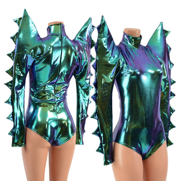 Spiked Mega Sharp Shoulder Romper - Coquetry Clothing