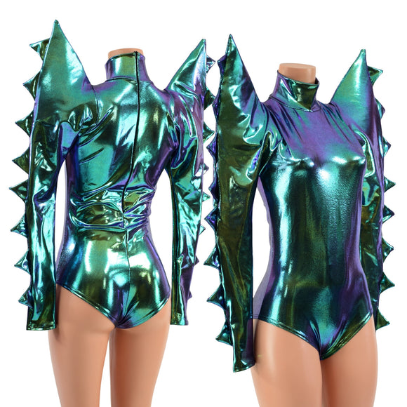 Spiked Mega Sharp Shoulder Romper - Coquetry Clothing
