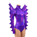 Spiked Mega Sharp Shoulder Romper and Breakaway Skirt Faux Gown Set - Coquetry Clothing