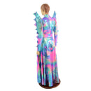 Spiked Mega Sharp Shoulder Romper and Breakaway Skirt Faux Gown Set - Coquetry Clothing
