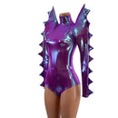 Spiked Mega Sharp Shoulder Romper and Breakaway Skirt Faux Gown Set - Coquetry Clothing