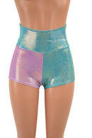 Split Color High Waist Shorts with BACK pockets - Coquetry Clothing