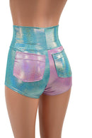 Split Color High Waist Shorts with BACK pockets - Coquetry Clothing