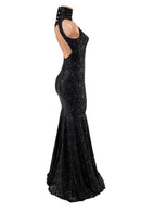 Star Noir Backless Trumpet Gown - Coquetry Clothing
