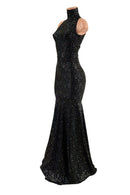 Star Noir Backless Trumpet Gown - Coquetry Clothing