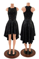 Star Noir Hi Lo Skater Dress with Crew Neckline and Racer Back - Coquetry Clothing