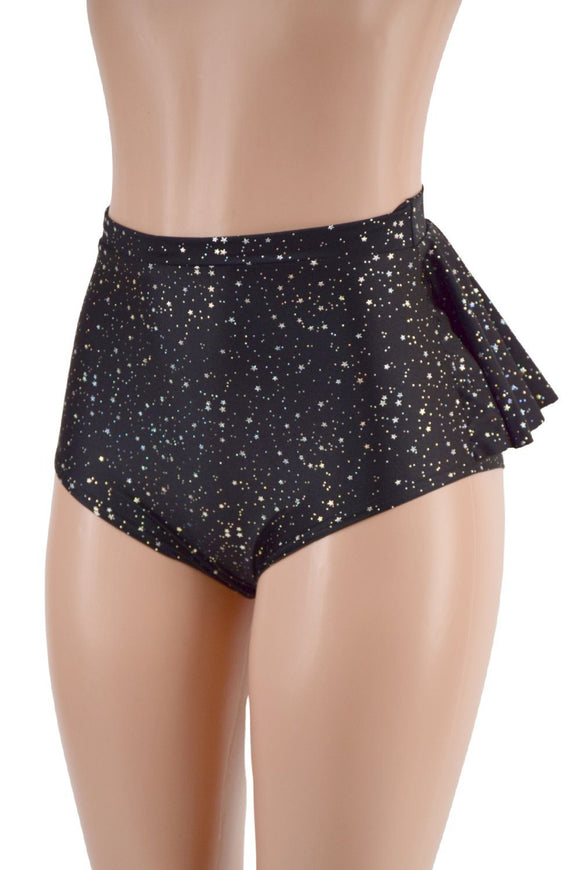 Star Noir Ruffle Rump Siren Shorts - Coquetry Clothing