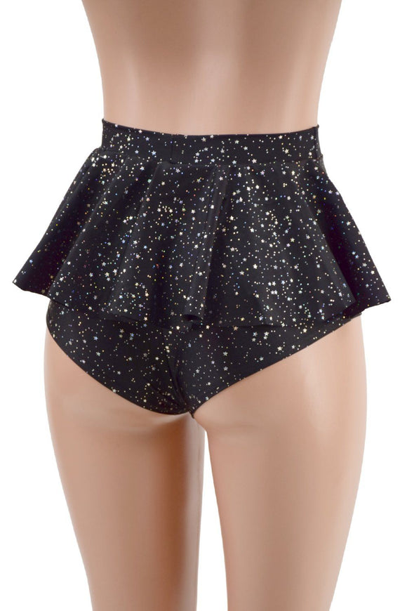 Star Noir Ruffle Rump Siren Shorts - Coquetry Clothing