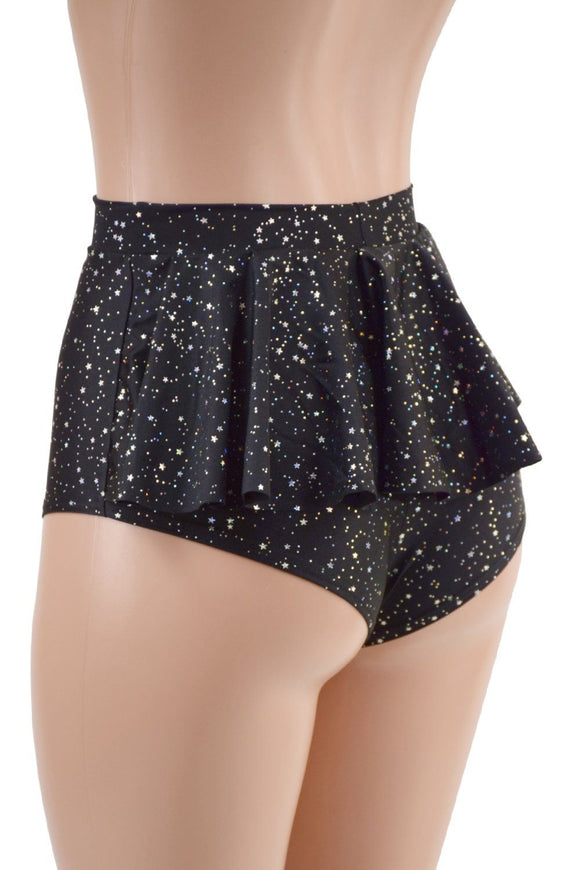 Star Noir Ruffle Rump Siren Shorts - Coquetry Clothing