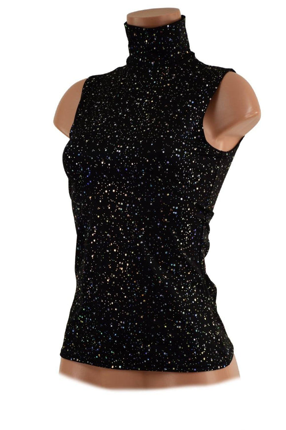 Star Noir Sleeveless Turtleneck Full Length Top - Coquetry Clothing