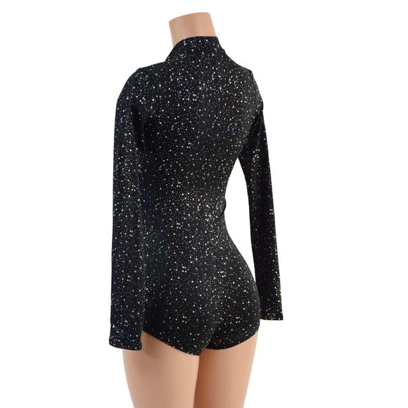 Star Noir Stella Romper with Long Sleeves & Boy Cut Leg - Coquetry Clothing