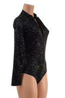 Star Noir Stella Romper with Long Sleeves & Siren Cut Leg - Coquetry Clothing