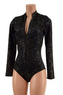Star Noir Stella Romper with Long Sleeves & Siren Cut Leg - Coquetry Clothing