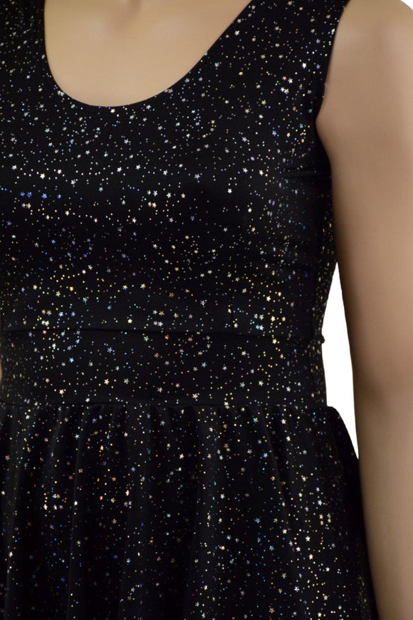 Star Noir Tank Style Skater Dress - Coquetry Clothing