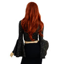 Star Noir Trumpet Sleeve Crop Top - Coquetry Clothing