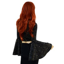 Star Noir Trumpet Sleeve Crop Top - Coquetry Clothing