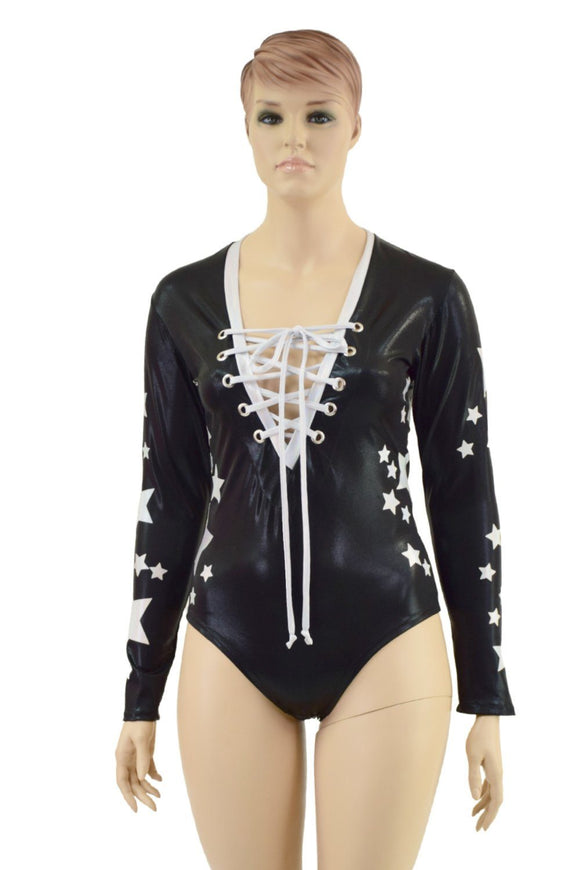 Star Spangled Lace Up Romper - Coquetry Clothing