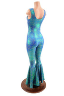 Stardust Catsuit with Bell Bottoms and Laceup Neckline - Coquetry Clothing