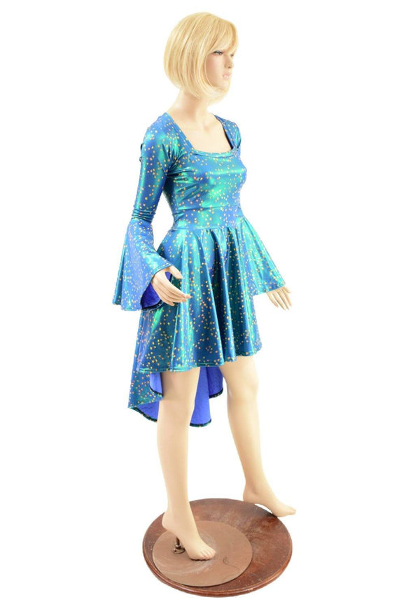 Stardust Holographic Hi Lo Skater Dress - Coquetry Clothing