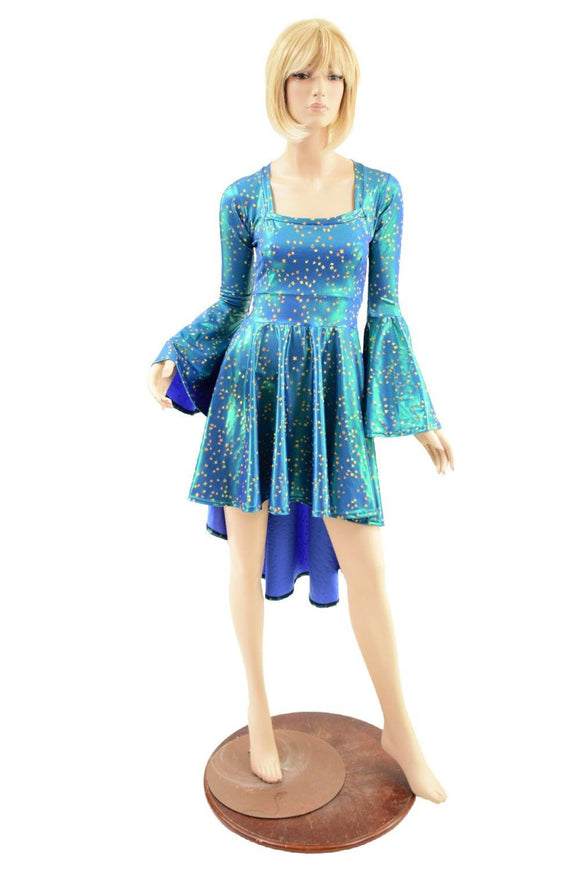 Stardust Holographic Hi Lo Skater Dress - Coquetry Clothing