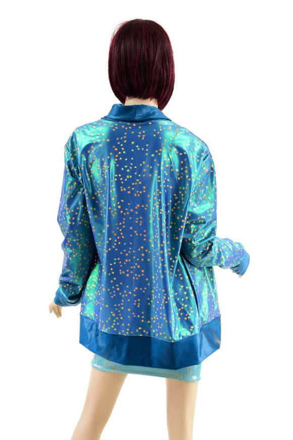 Stardust Not A Cardigan with Nile Blue Trim - Coquetry Clothing