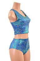 Stardust Racerback Crop Top & Midrise Siren Shorts Set - Coquetry Clothing