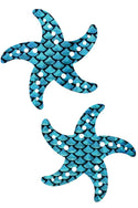 Aquamarine Fish Scale Starfish Pasties - 1