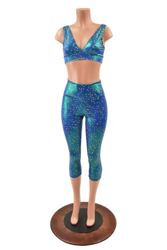 Starlette Bralette and High Waist Capri Leggings Set - Coquetry Clothing