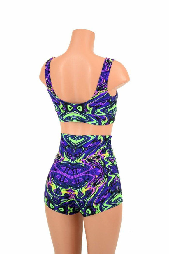 Starlette Bralette & High Waist Shorts Set - Coquetry Clothing