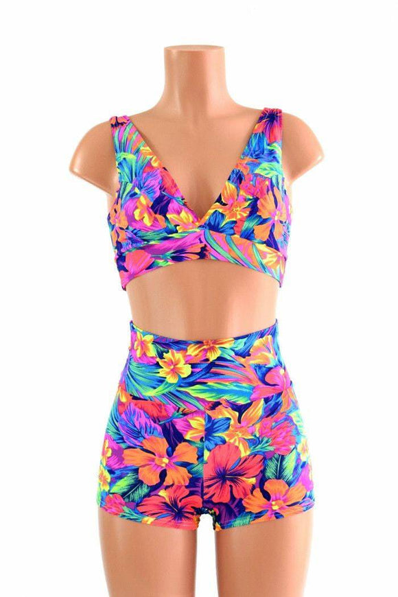 Starlette Bralette & High Waist Shorts Set - Coquetry Clothing