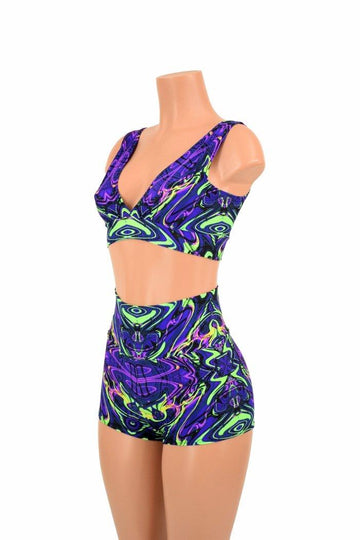 Starlette Bralette & High Waist Shorts Set - Coquetry Clothing