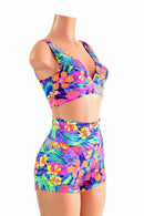 Starlette Bralette & High Waist Shorts Set - Coquetry Clothing