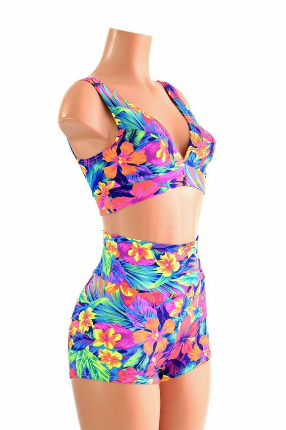 Starlette Bralette & High Waist Shorts Set - Coquetry Clothing