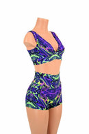 Starlette Bralette & High Waist Shorts Set - Coquetry Clothing