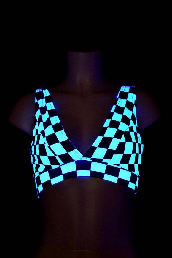 Starlette Bralette in Black & White Checkered - Coquetry Clothing