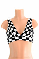 Starlette Bralette in Black & White Checkered - Coquetry Clothing