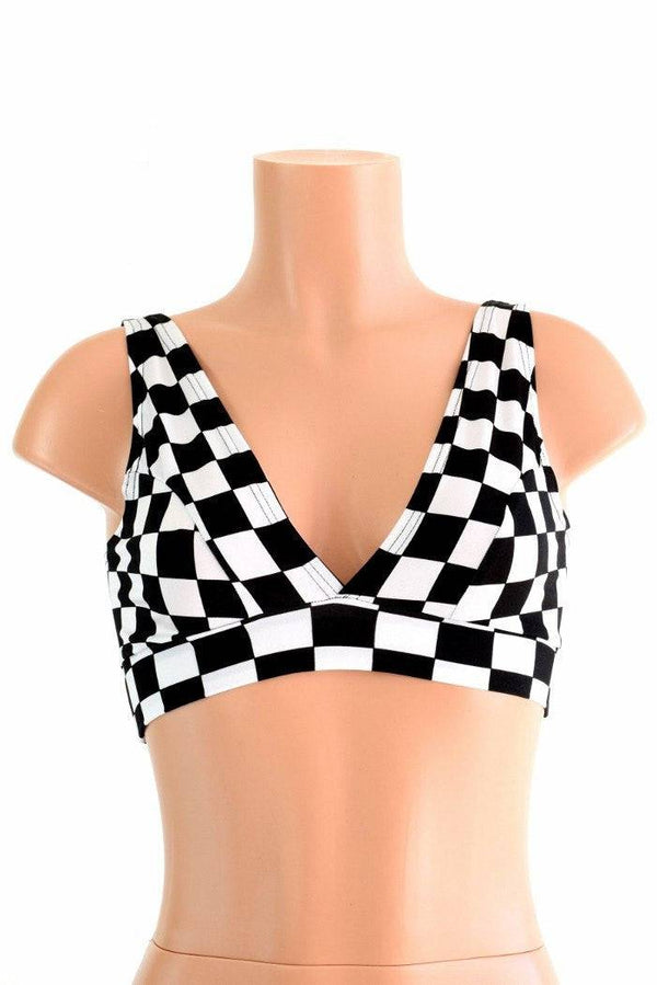 Starlette Bralette in Black & White Checkered - 3